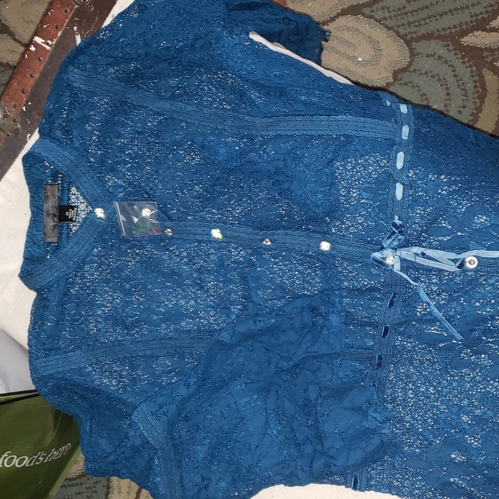 NWT Plus Size Colleen Lopez lace bathing suit cover or tunic and cami size 3XL